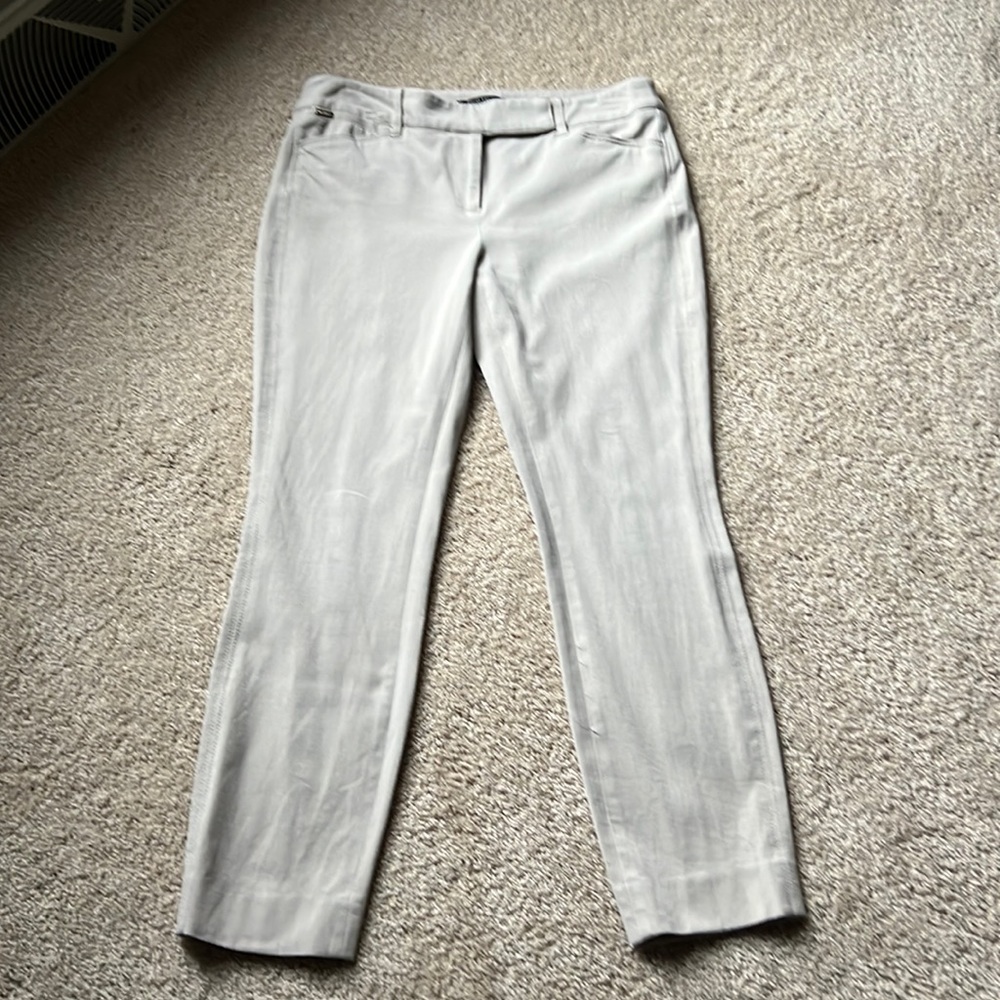 WHBM slim fit cropped pants tan